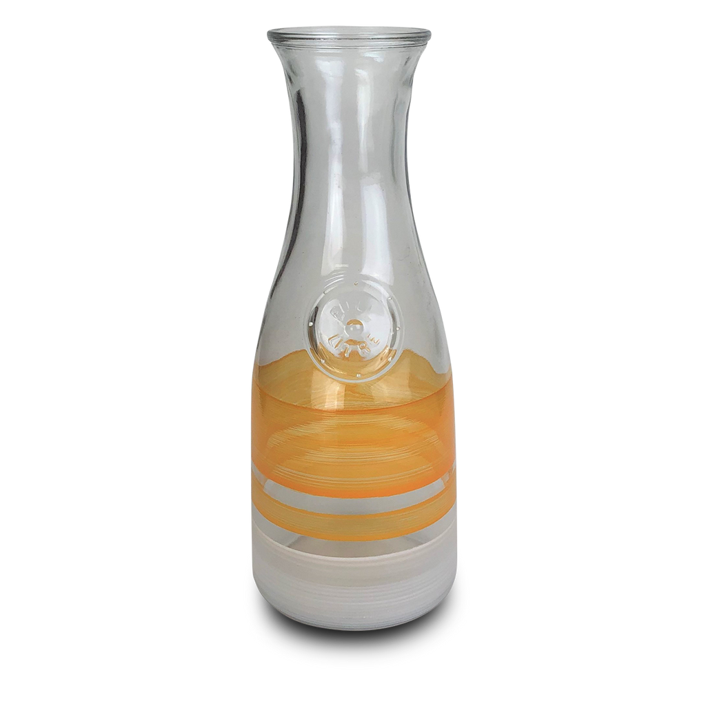 Cape Cod Cottage Stripe Orange Carafe - Golden Hill Studio