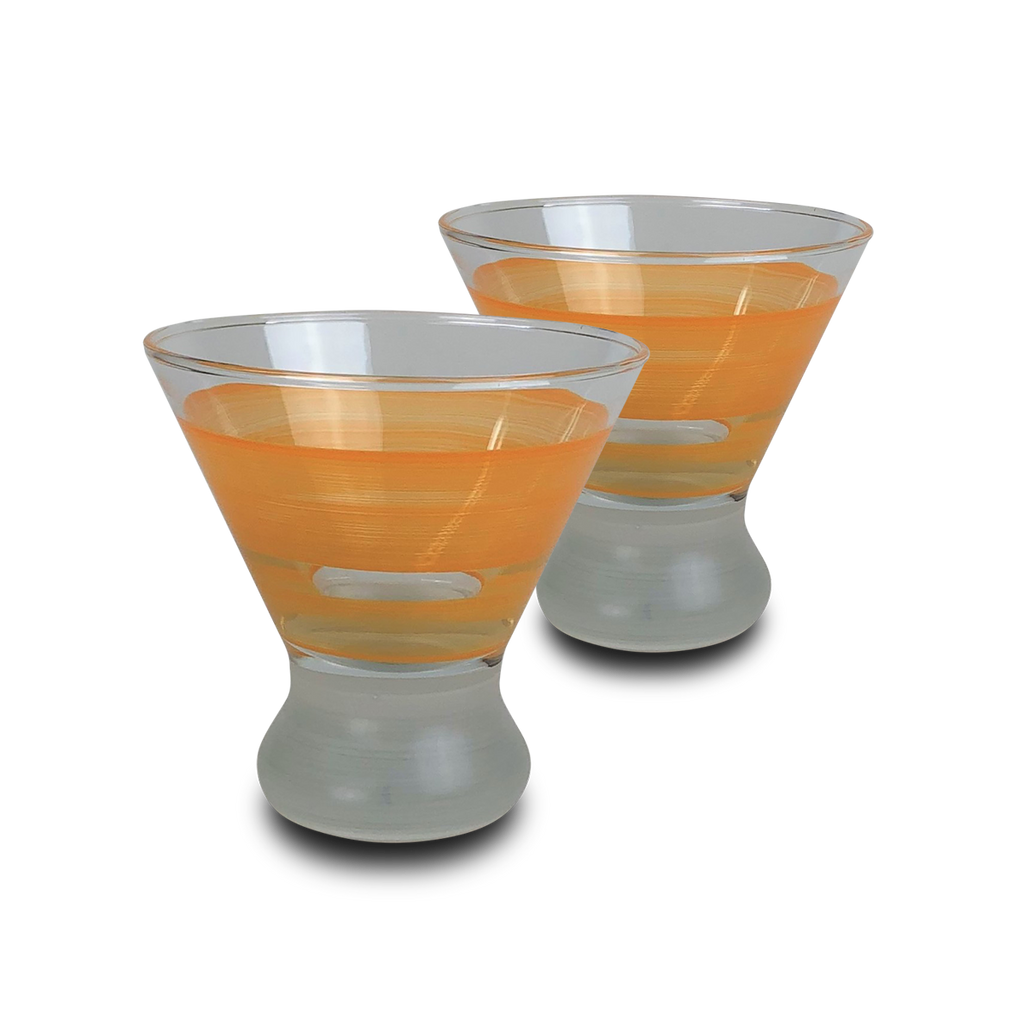 Cape Cod Cottage Stripe Orange Cosmopolitan   Set of 2 - Golden Hill Studio