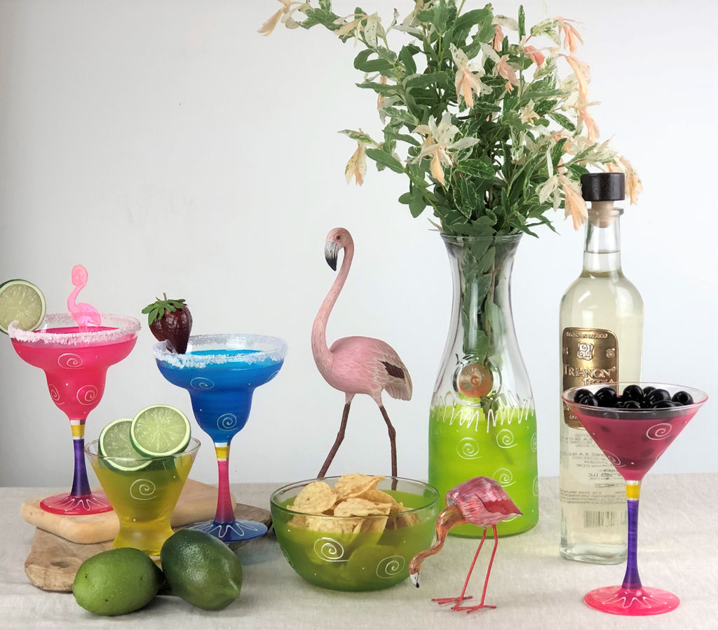 Peruvian Splendor Pink Martini   Set of 2 - Golden Hill Studio