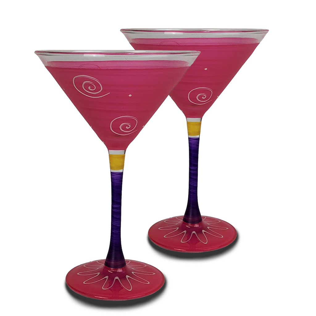 Peruvian Splendor Pink Martini   Set of 2 - Golden Hill Studio