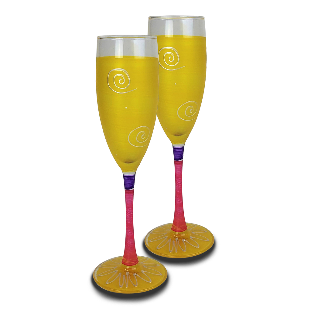 Peruvian Splendor Yellow Champagne   Set of 2 - Golden Hill Studio