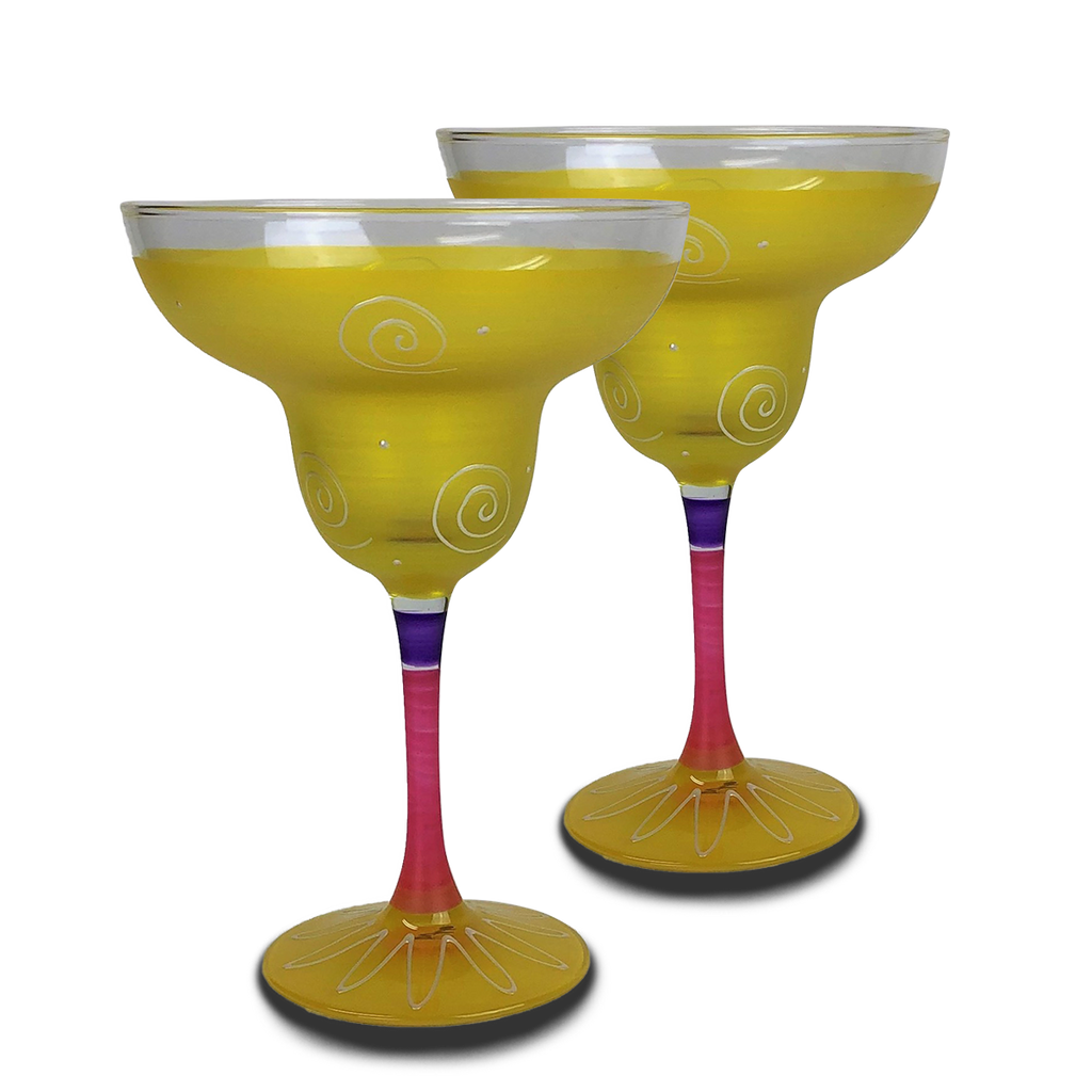 Peruvian Splendor Yellow Margarita   Set of 2 - Golden Hill Studio