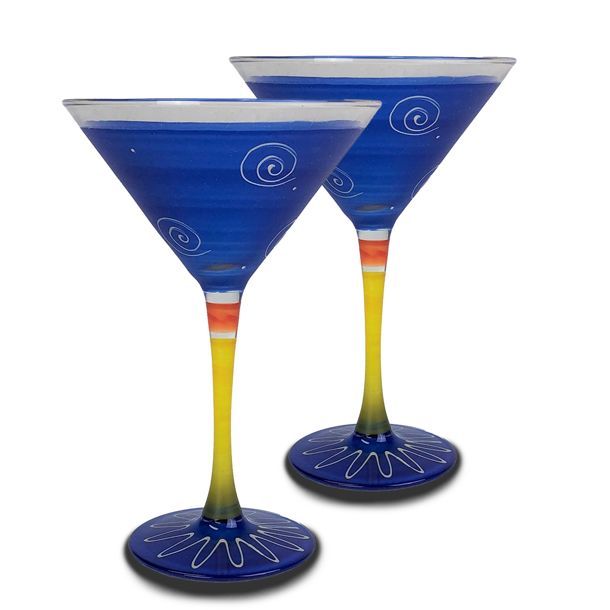 Transparent Blue Martini Glass