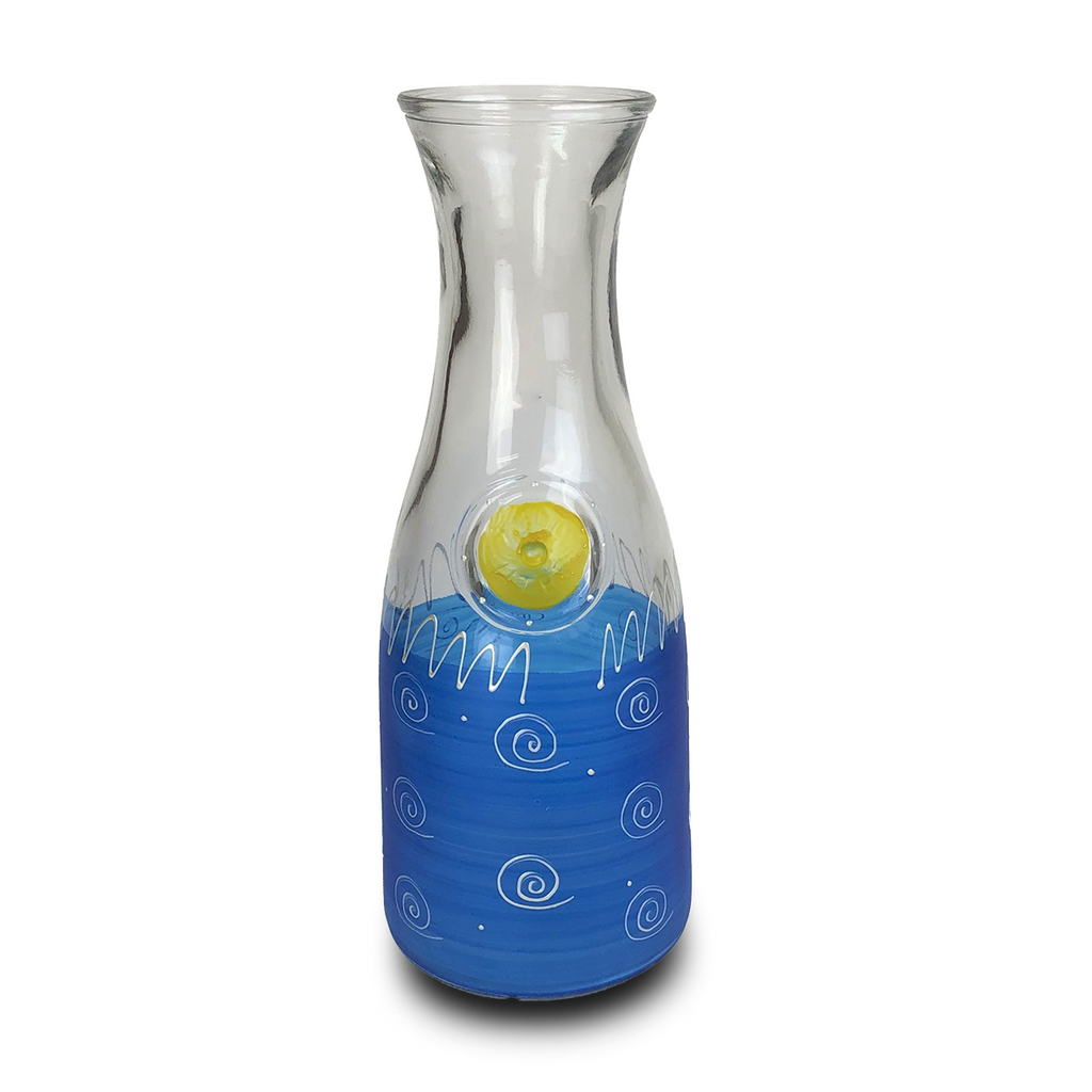 Peruvian Splendor Dk Blue Carafe - Golden Hill Studio