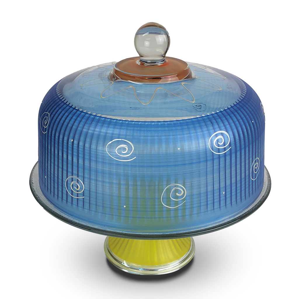 Peruvian Splendor Dk Blue Cake Dome - Golden Hill Studio