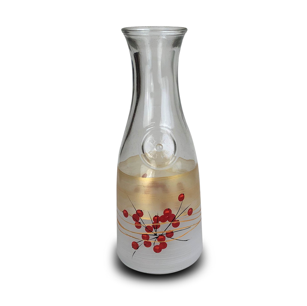 Winter Berries 'n Branches Carafe - Golden Hill Studio