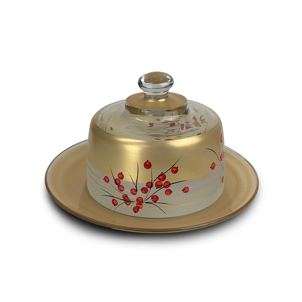 Winter Berries 'n Branches Cheese Dome - Golden Hill Studio