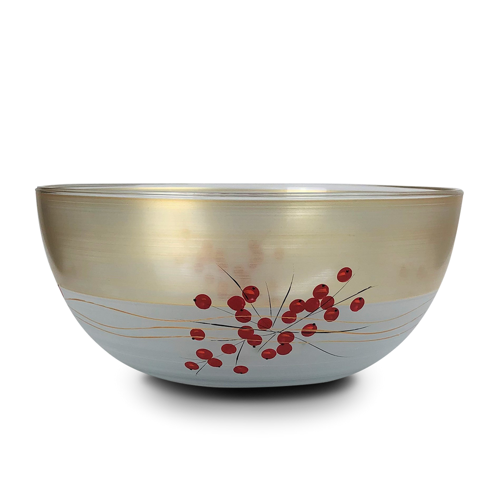 Winter Berries 'n Branches 11" Bowl - Golden Hill Studio