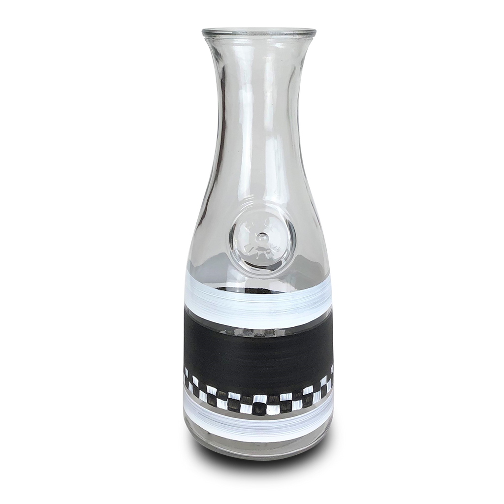 Black & White Checkered Carafe - Golden Hill Studio