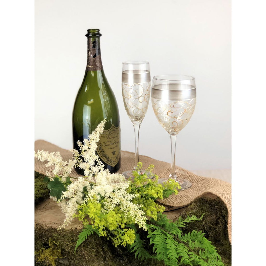 Celebration Streamers Champagne   Set of 2 - Golden Hill Studio