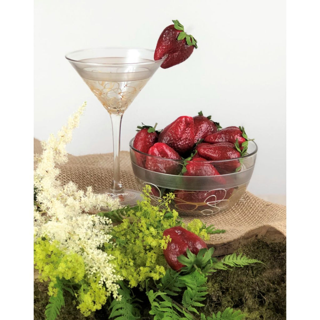 Celebration Streamers Martini   Set of 2 - Golden Hill Studio