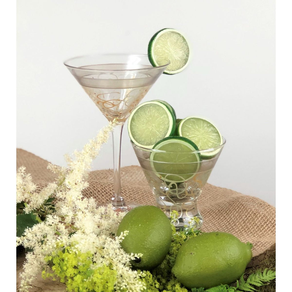 Celebration Streamers Martini   Set of 2 - Golden Hill Studio