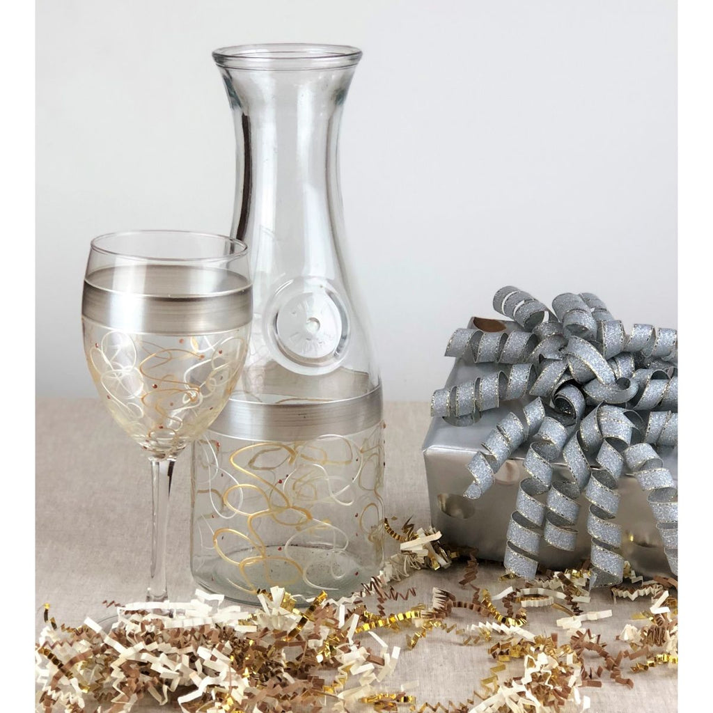 Celebration Streamers Carafe - Golden Hill Studio