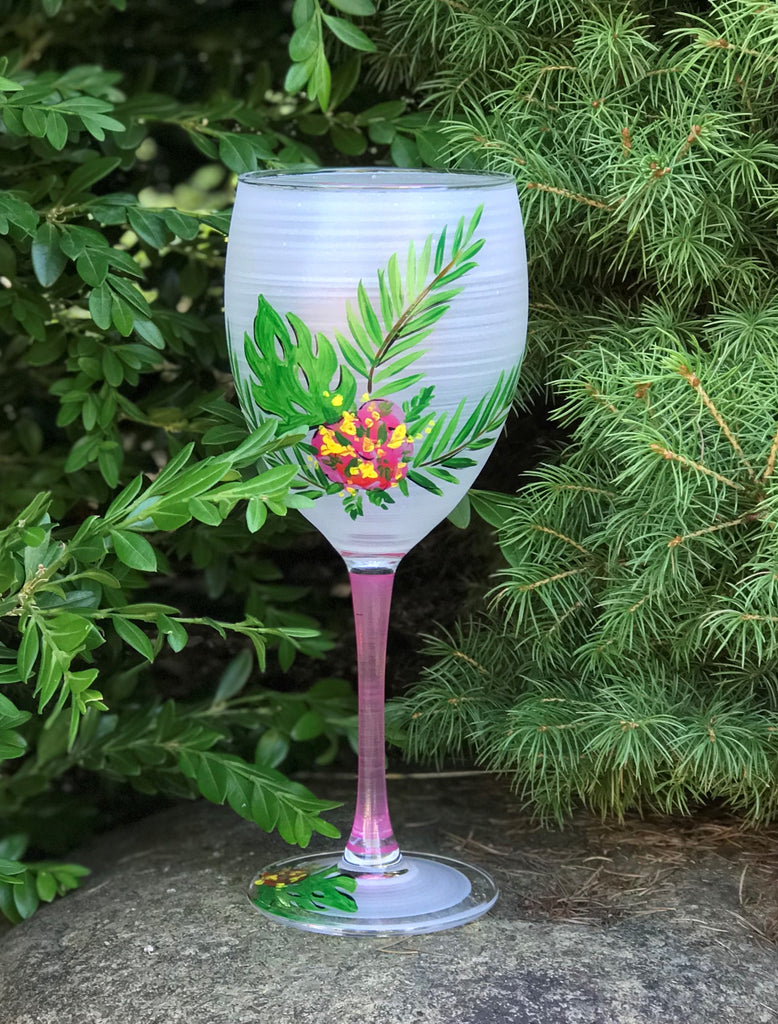 Flamingo Fun Wine S/2 - Golden Hill Studio