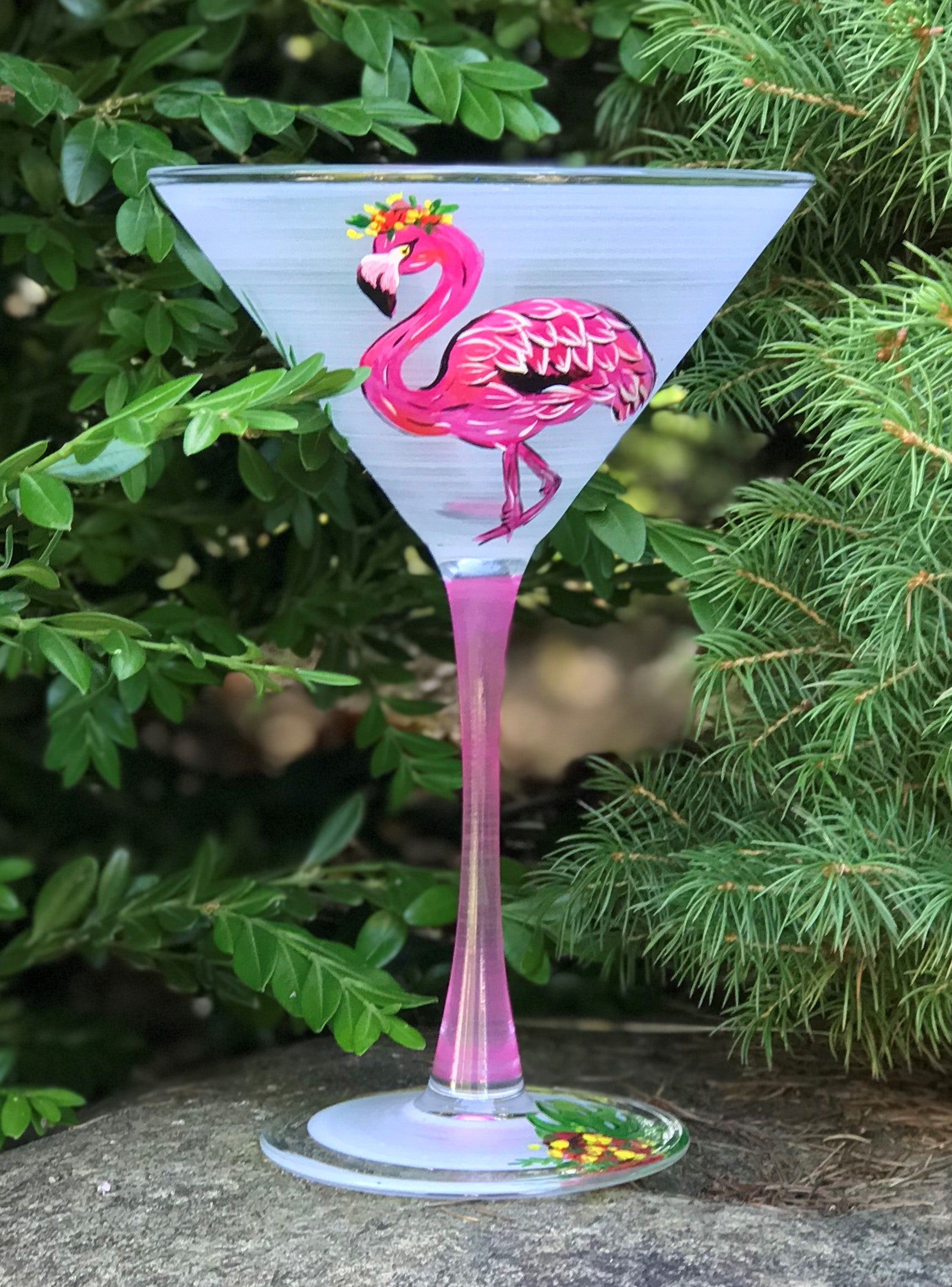Art Glass Pink Flamingo Cocktail Forks hors d' Oeuvres Summer