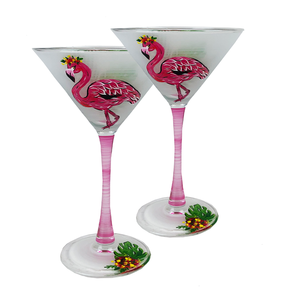 Flamingo Fun Martini S/2 – Golden Hill Studio