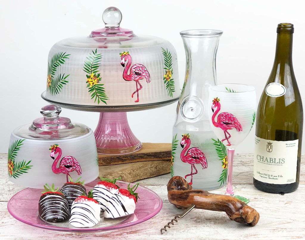 Flamingo Fun Carafe - Golden Hill Studio