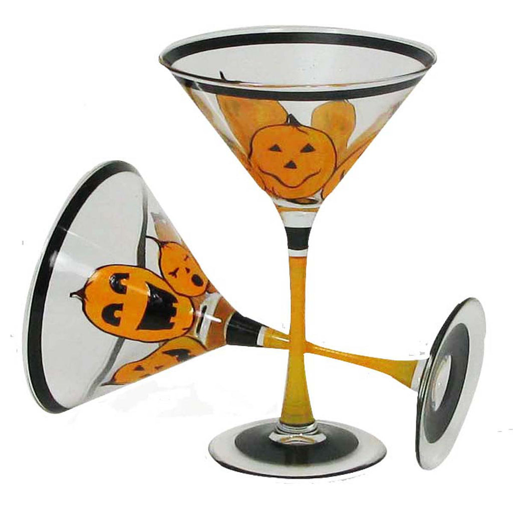Pumpkin Family Martini Set of 2 - Golden Hill Studio