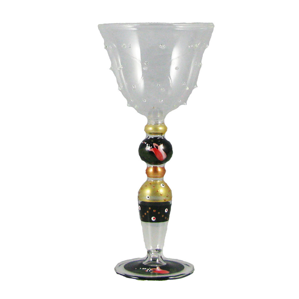 Holland Tulip Floral Wine with Raised Dots   Set of 2 - Golden Hill Studio