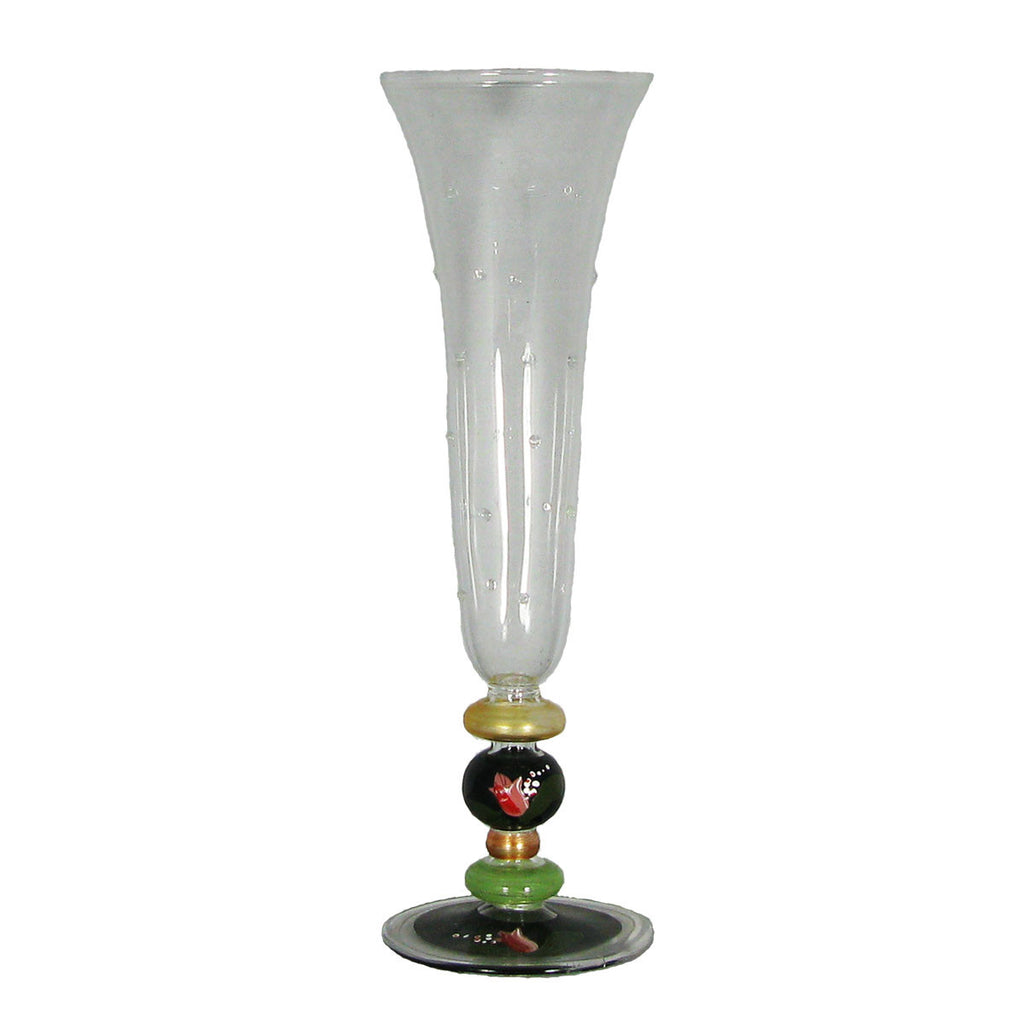 Holland Tulip Floral Flute with Raised Dots   Set of 2 - Golden Hill Studio