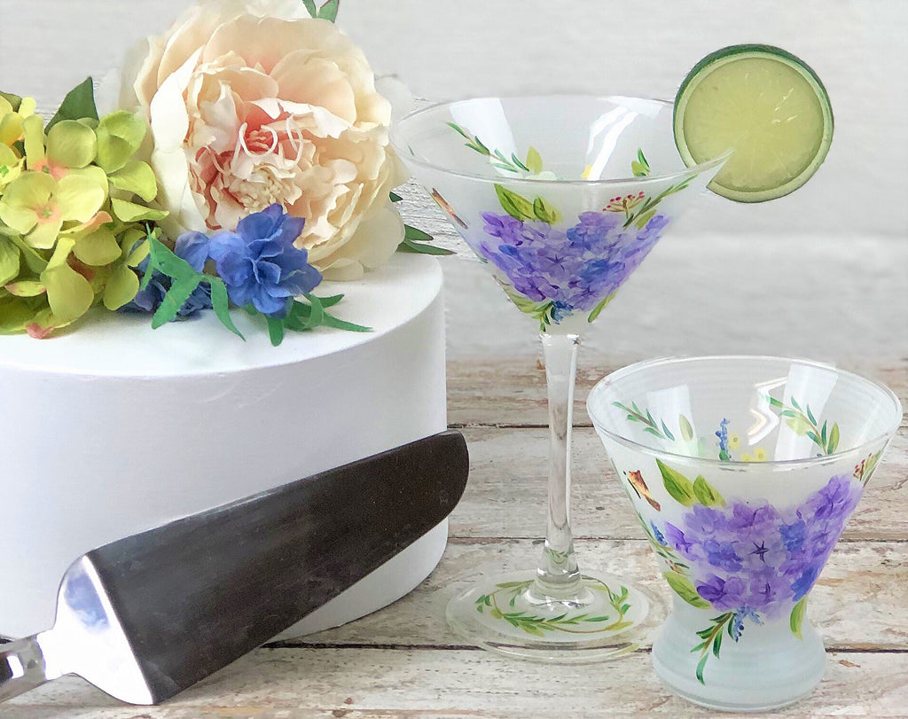 Springtime in Paris Martini  Set of 2 - Golden Hill Studio