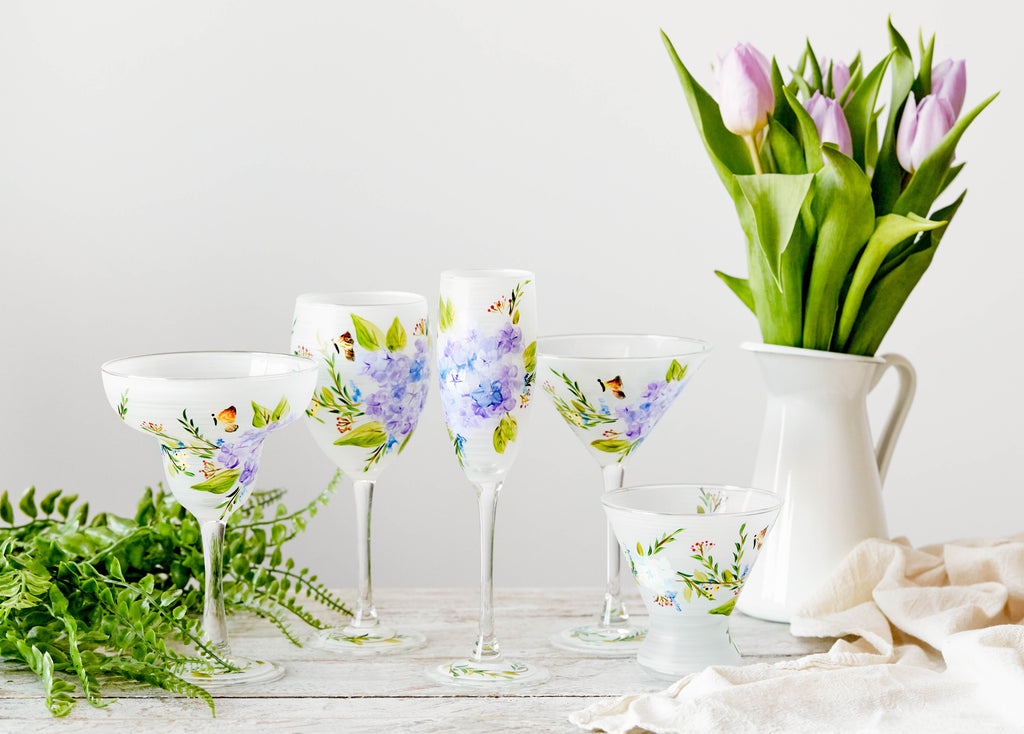 Springtime in Paris Martini  Set of 2 - Golden Hill Studio