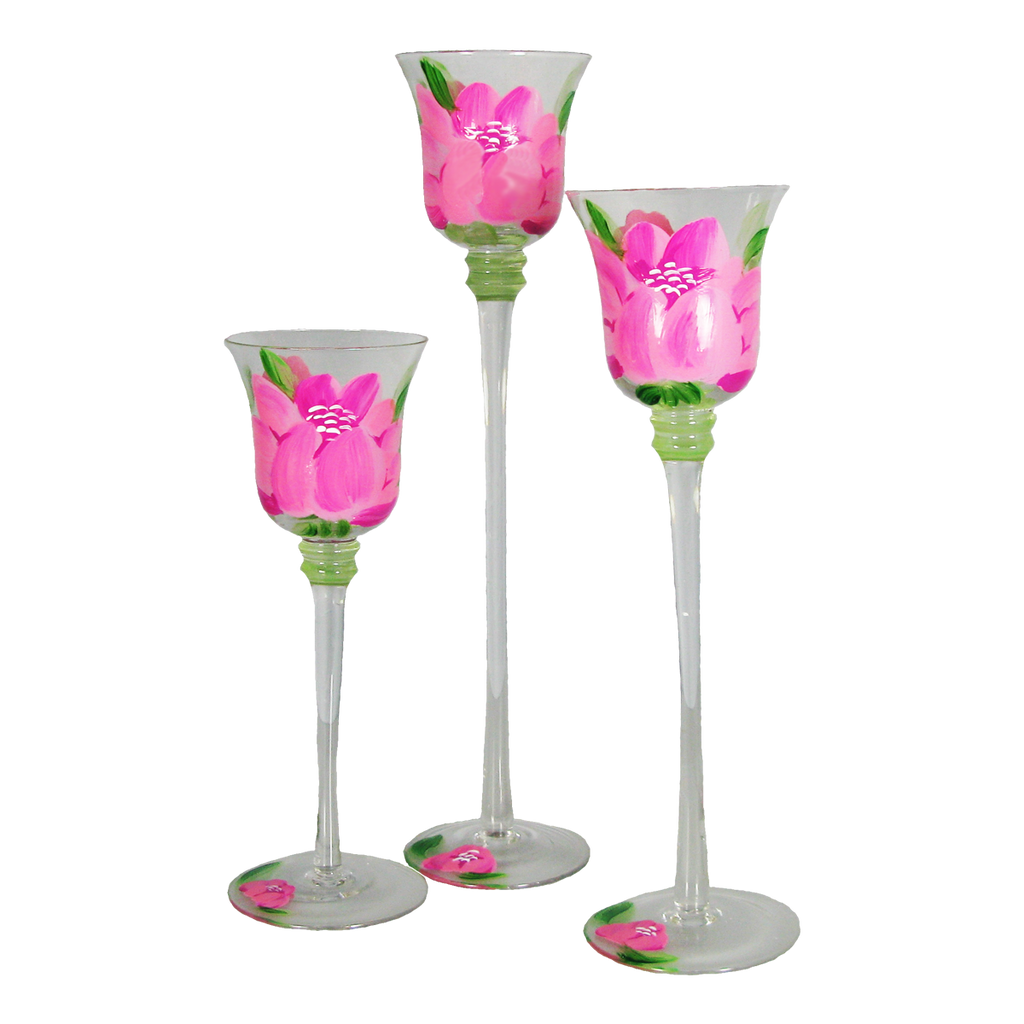 Polynesian Peony Candlesticks S/3 - Golden Hill Studio