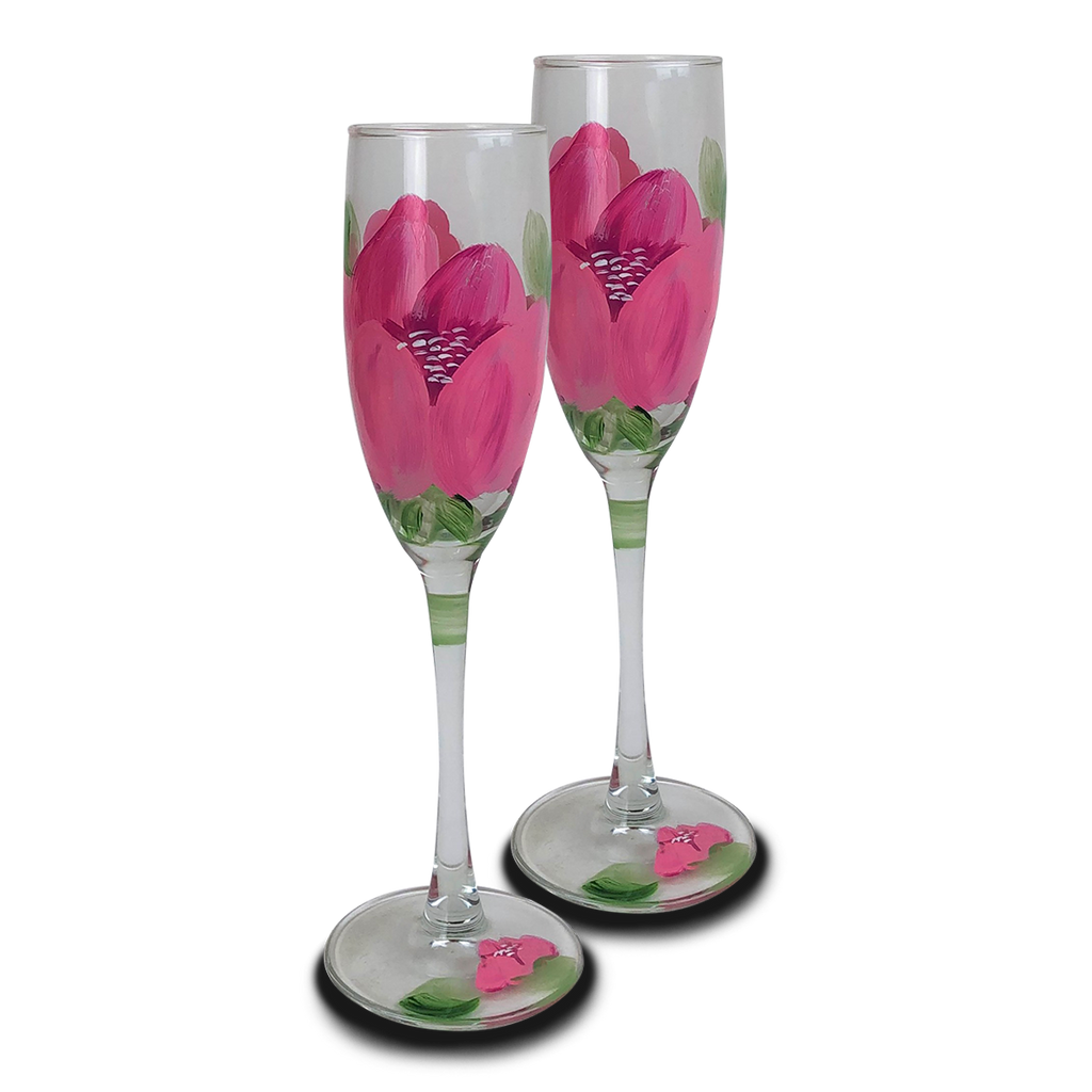 Polynesian Peony Champagne   Set of 2 - Golden Hill Studio