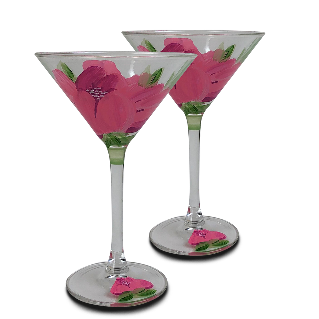 Polynesian Peony Martini   Set of 2 - Golden Hill Studio