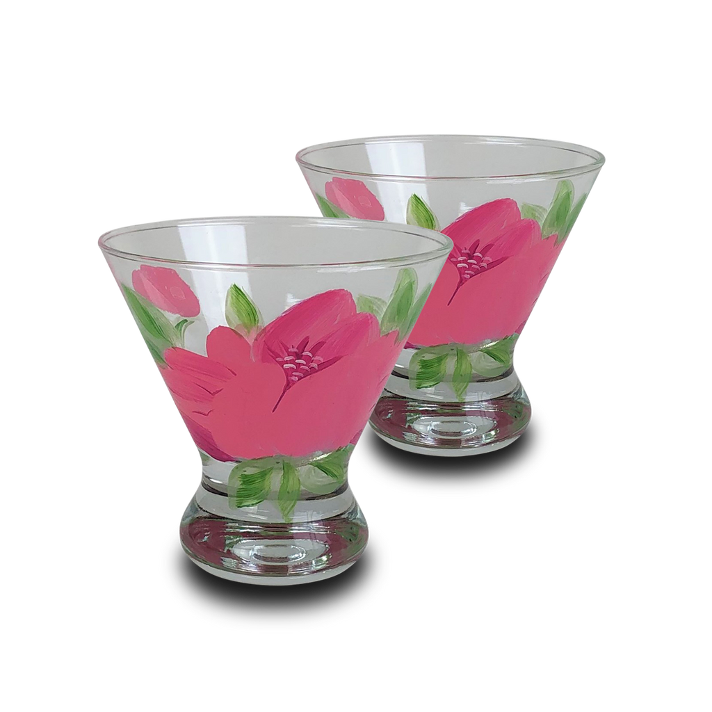 Polynesian Peony Cosmopolitan   Set of 2 - Golden Hill Studio