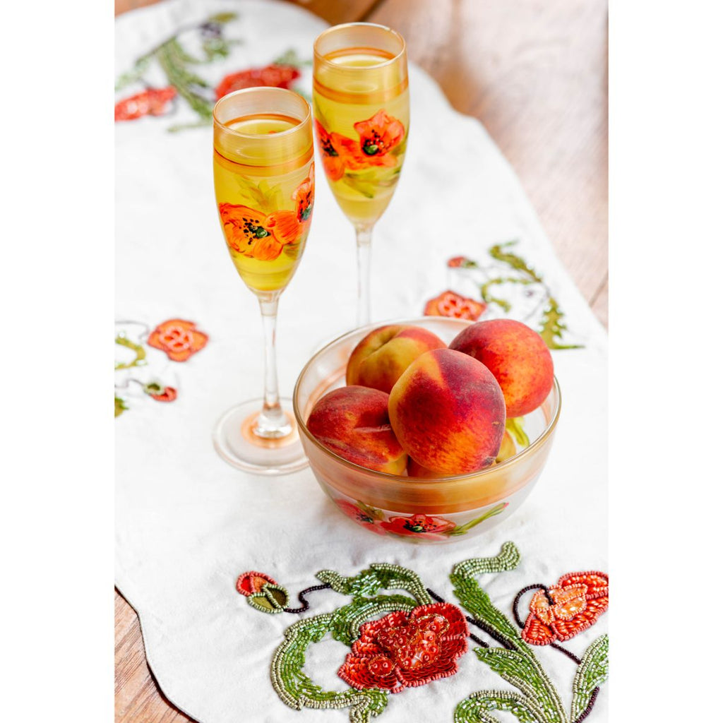Oriental Poppy Floral 6" Bowl - Golden Hill Studio