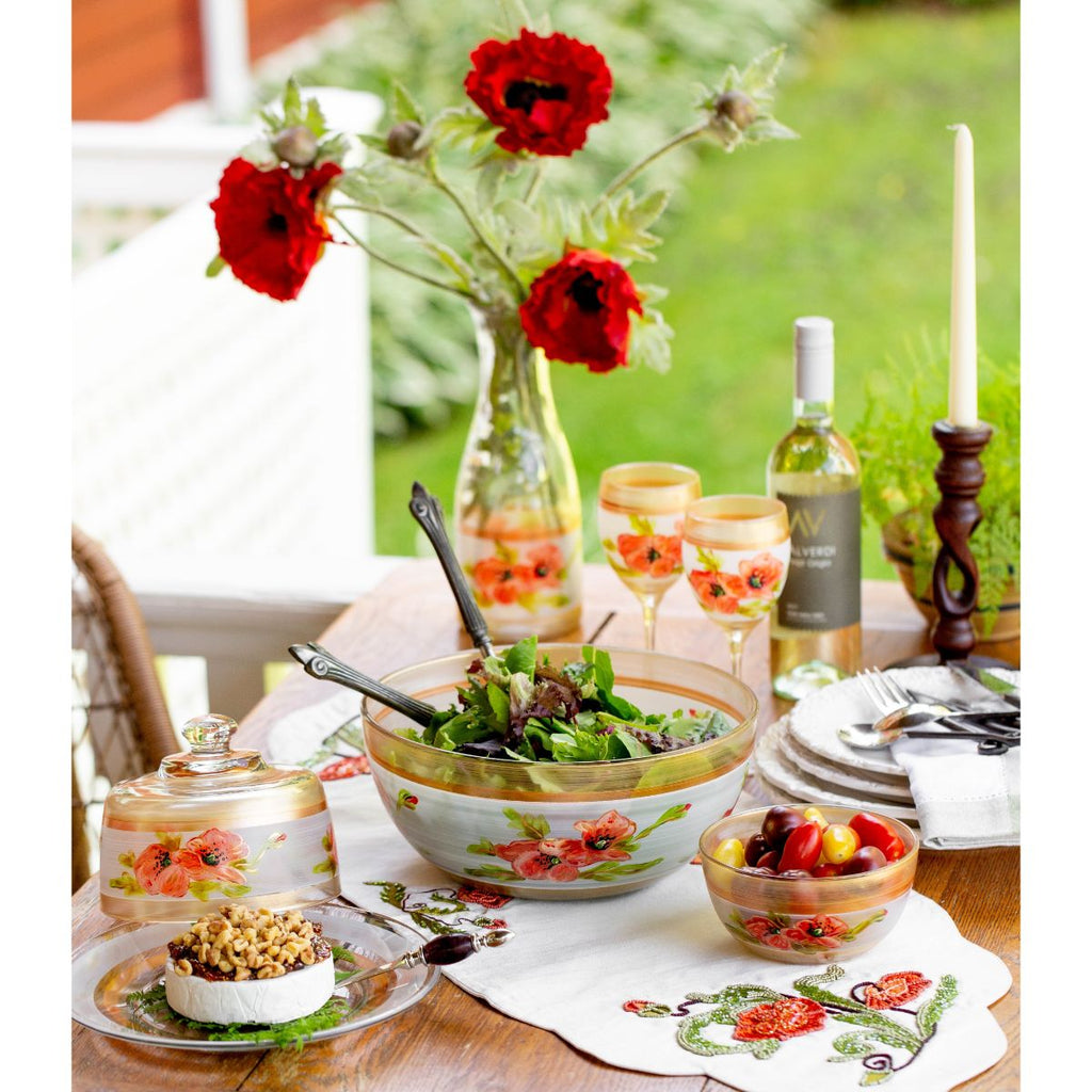 Oriental Poppy Floral 6" Bowl - Golden Hill Studio