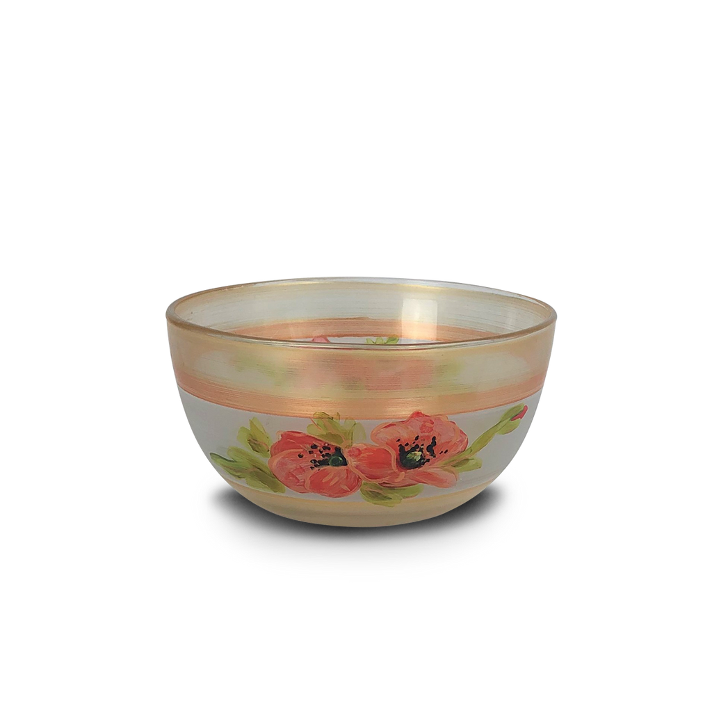 Oriental Poppy Floral 6" Bowl - Golden Hill Studio