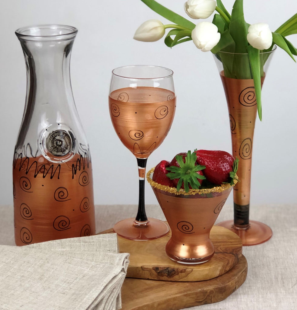 Tuscan Sunset Wine   S/2 - Golden Hill Studio