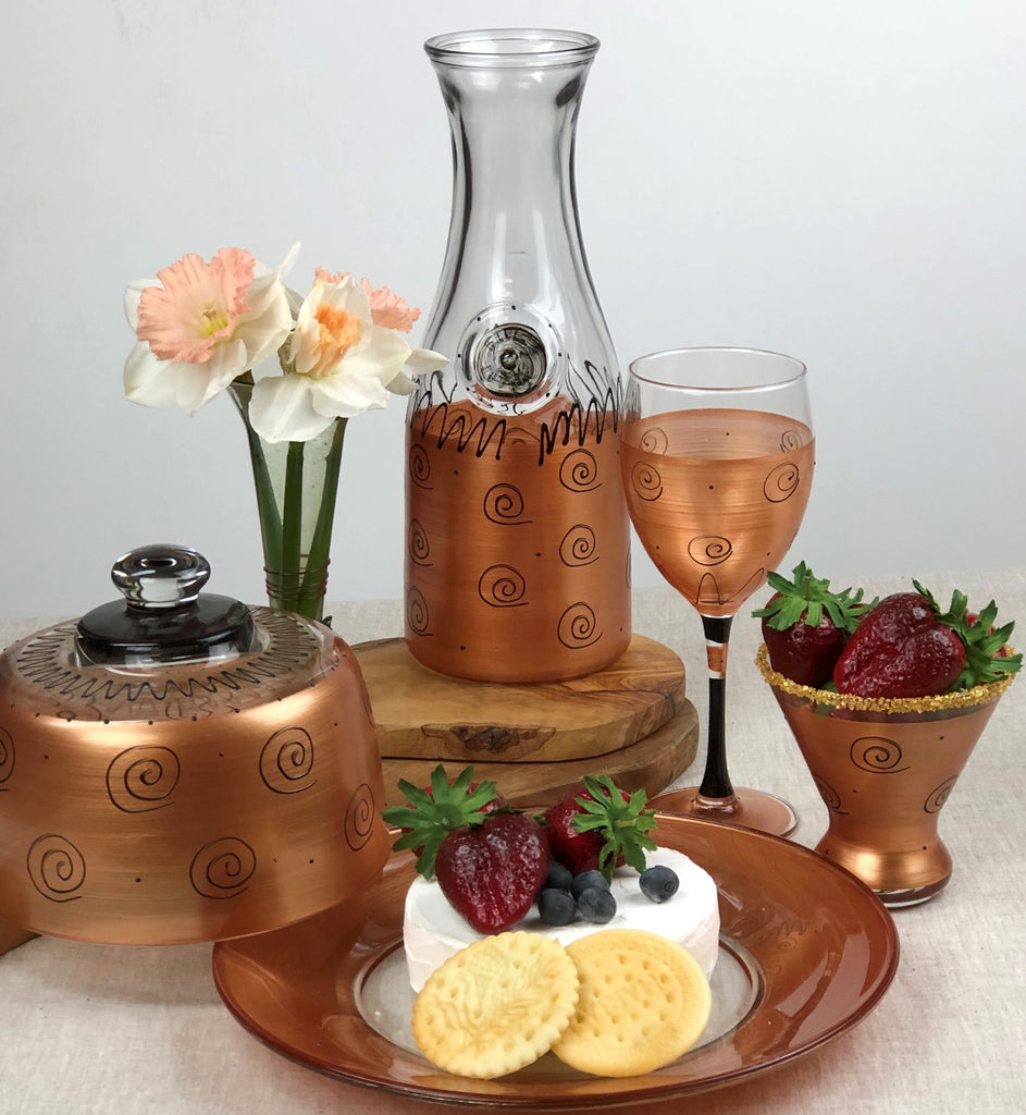 Tuscan Sunset Wine   S/2 - Golden Hill Studio