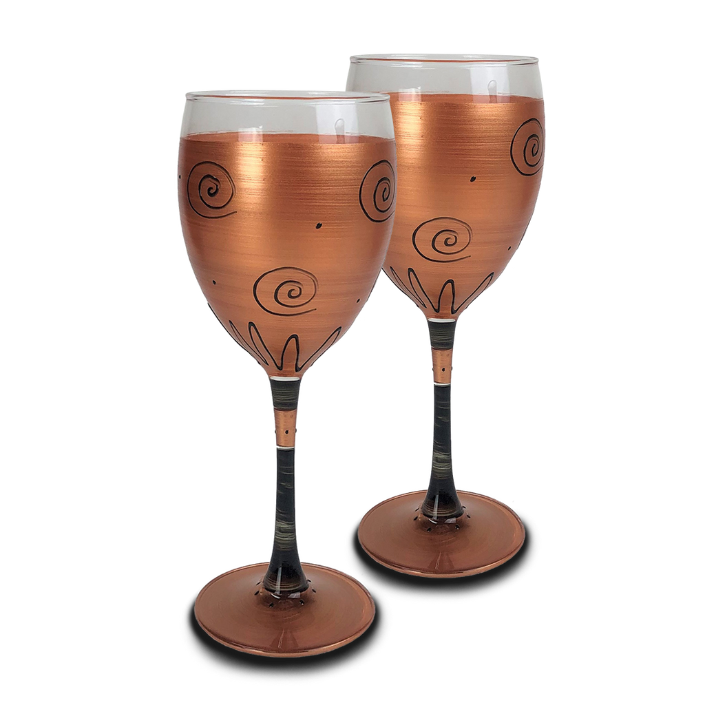 Tuscan Sunset Wine   S/2 - Golden Hill Studio