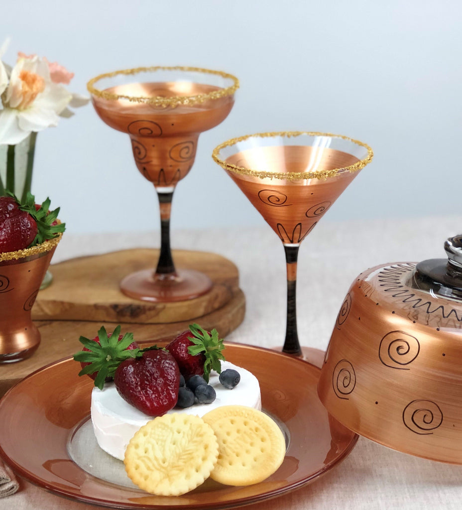 Tuscan Sunset Martini   Set of 2 - Golden Hill Studio