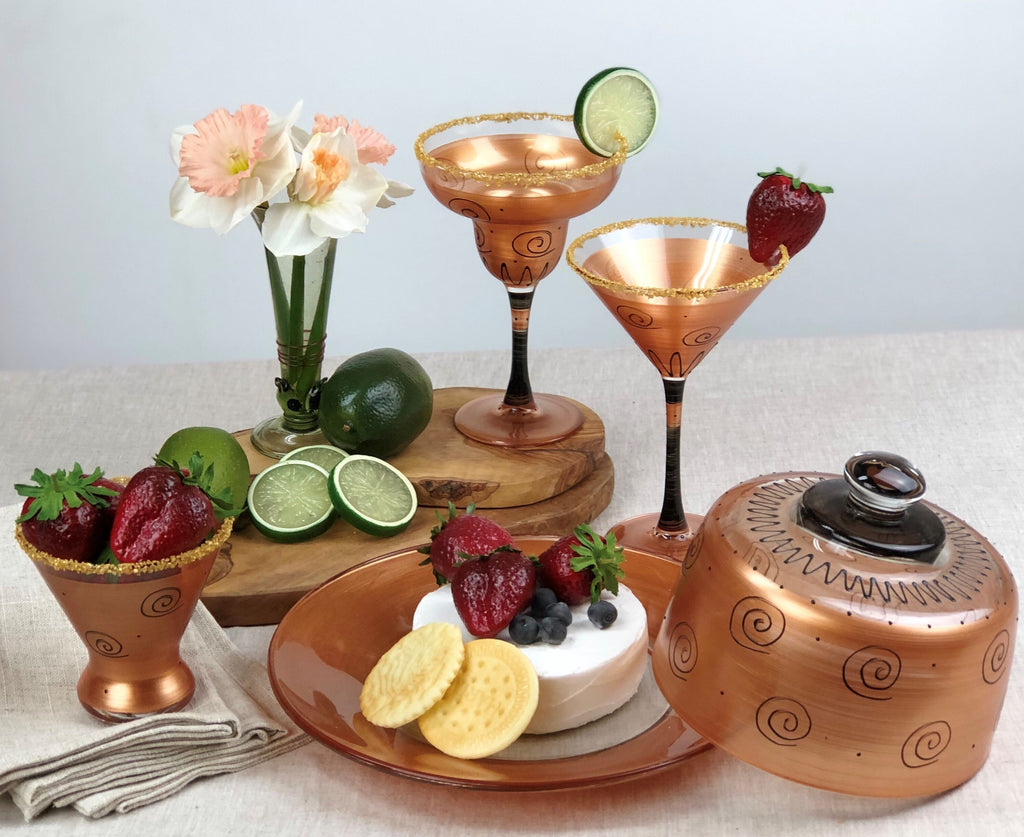 Tuscan Sunset Martini   Set of 2 - Golden Hill Studio
