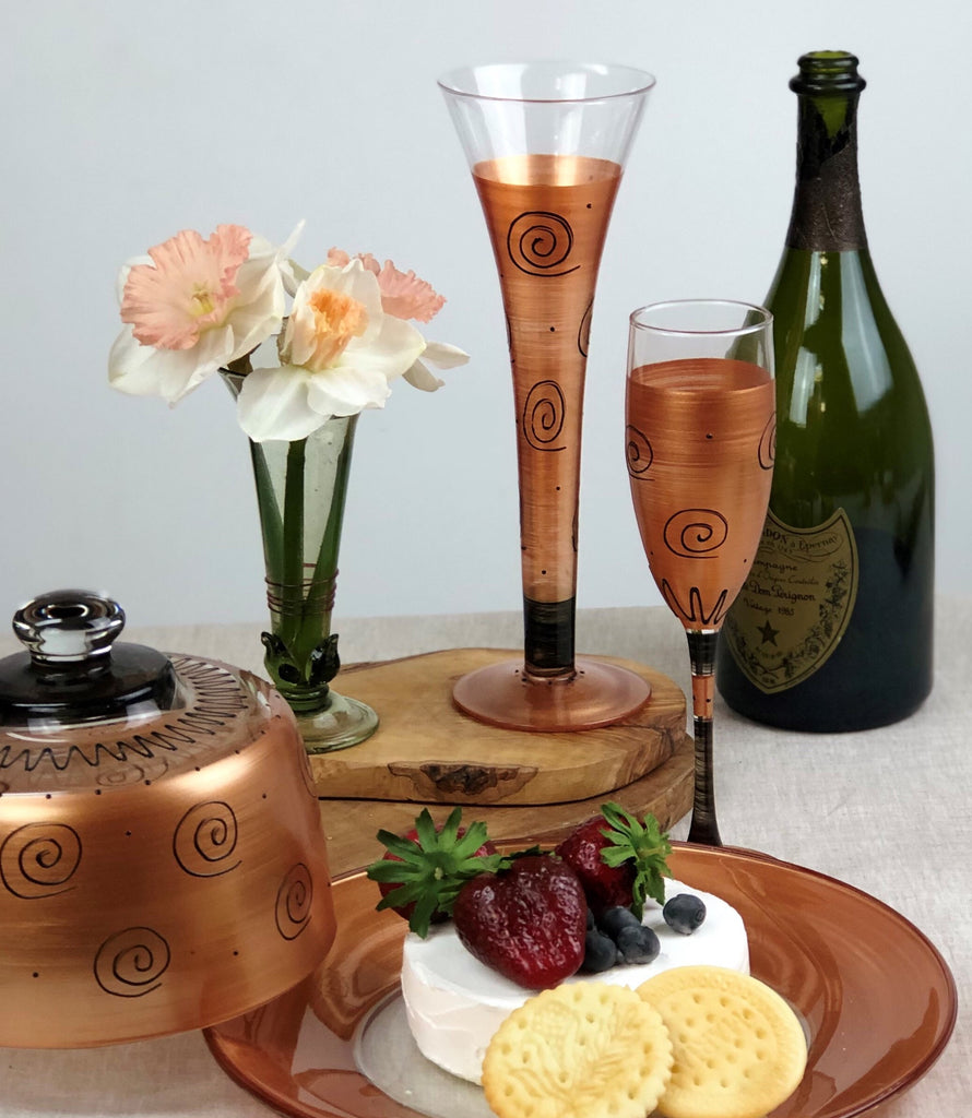 Tuscan Sunset Hollow Flute   Set of 2 - Golden Hill Studio