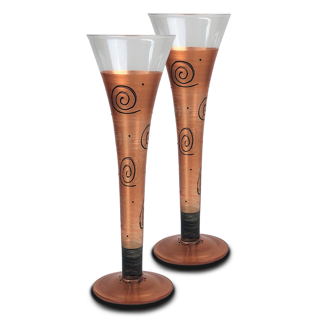 Tuscan Sunset Hollow Flute   Set of 2 - Golden Hill Studio
