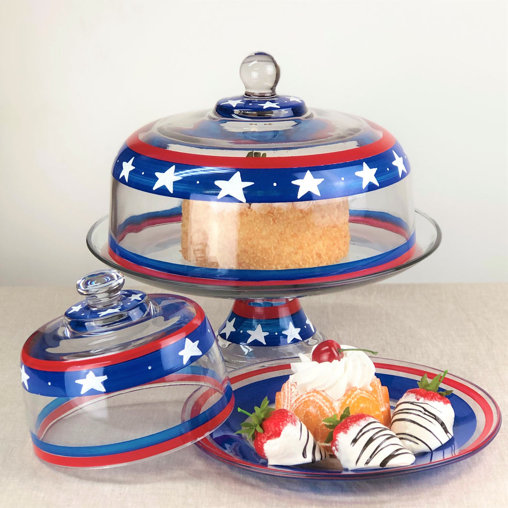 Stars & Stripes Cake Dome - Golden Hill Studio