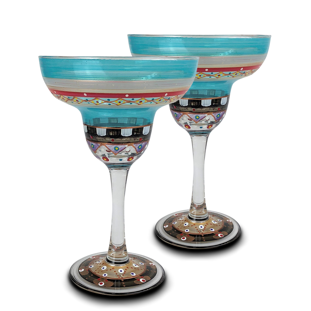 Moroccan Mosaic Carnival Margarita   S/2 - Golden Hill Studio