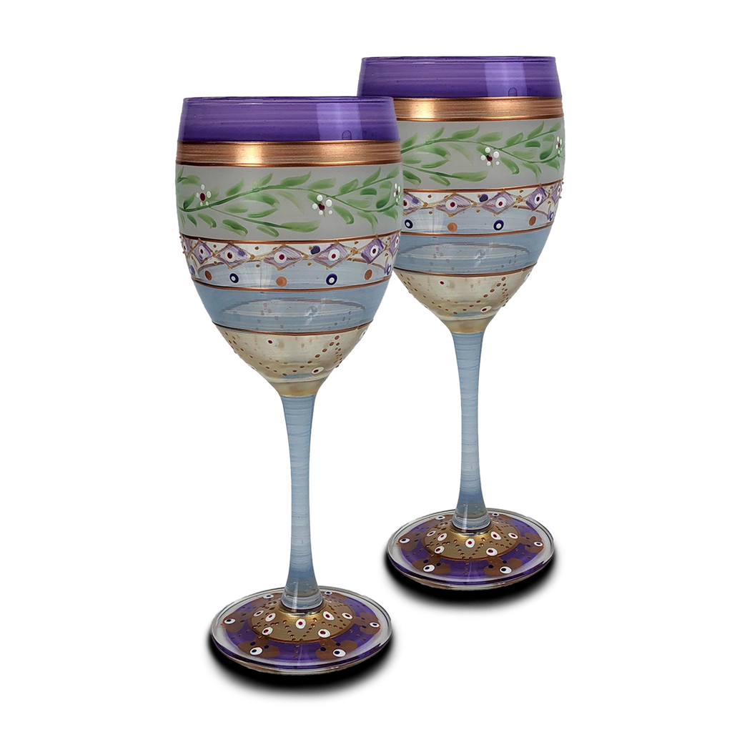 Moroccan Mosaic Lilac Wine   S/2 - Golden Hill Studio
