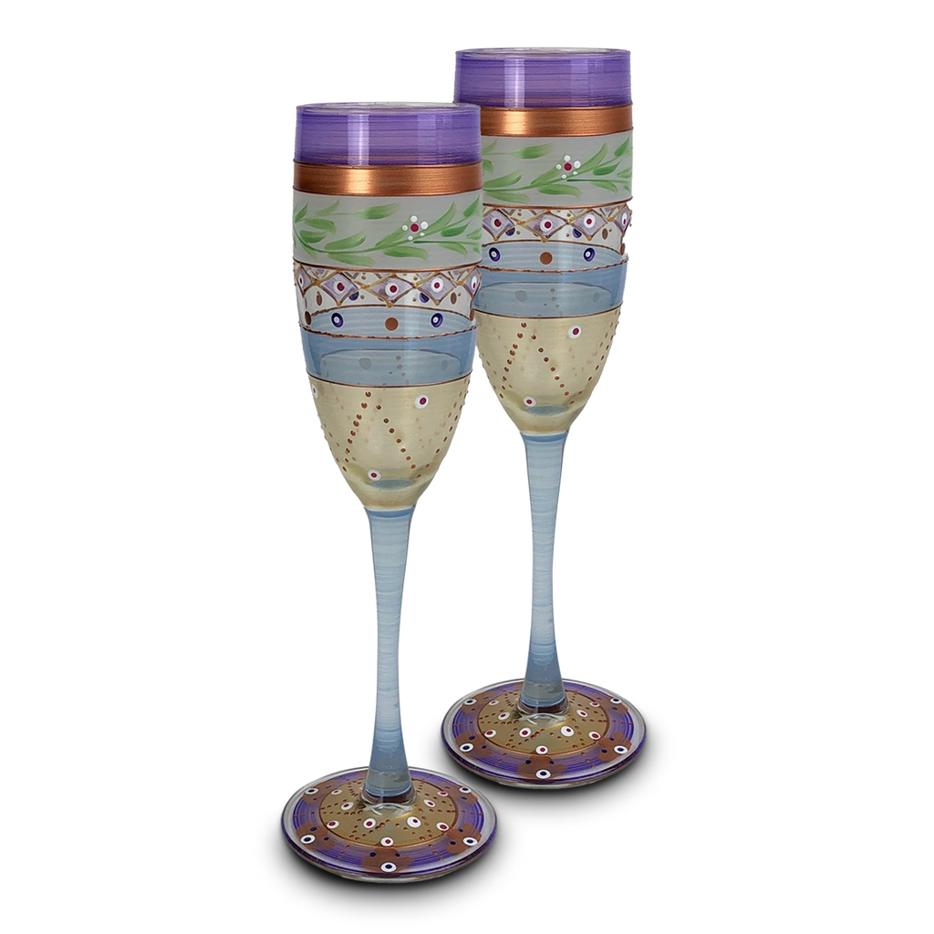 Moroccan Mosaic Lilac Champagne   S/2 - Golden Hill Studio
