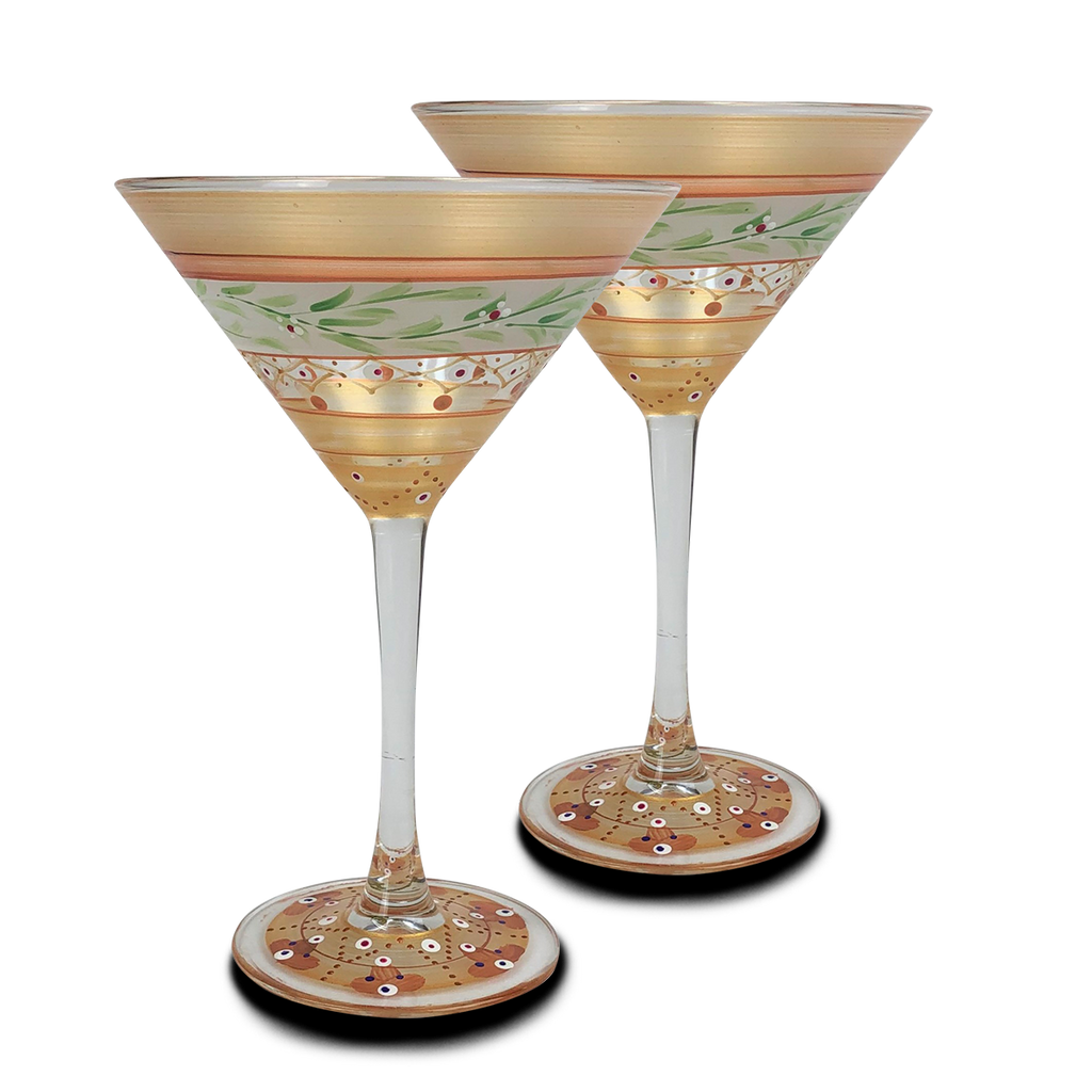 Moroccan Mosaic Gold Martini   S/2 - Golden Hill Studio