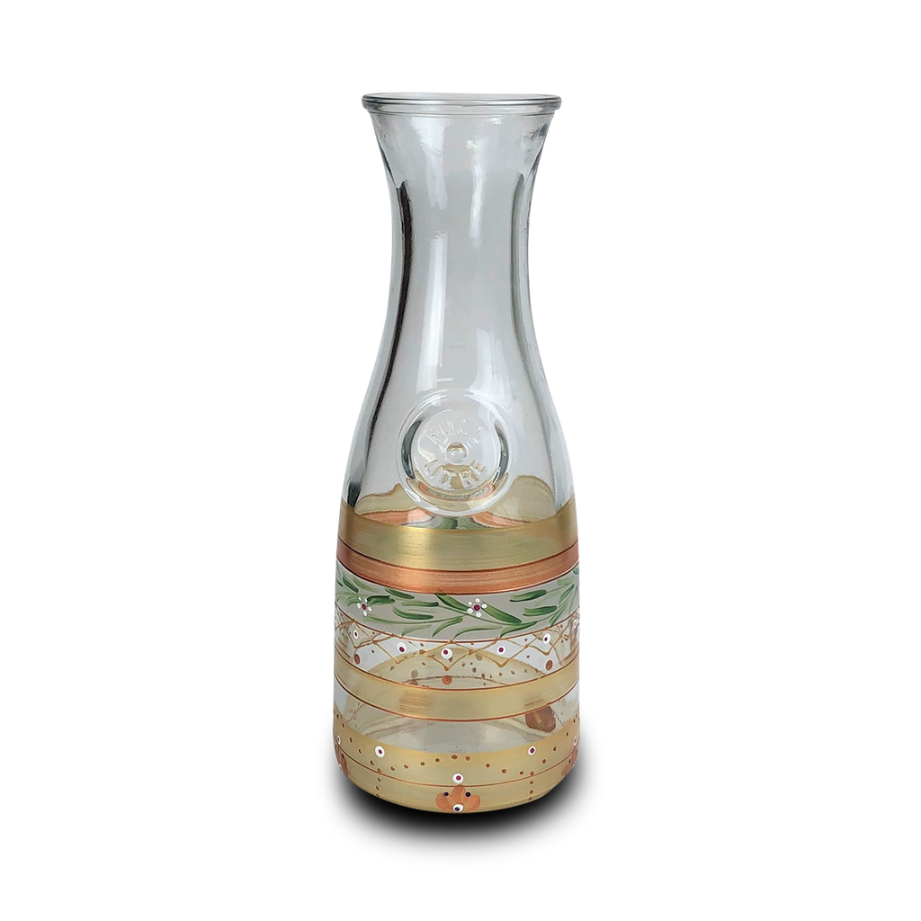 Moroccan Mosaic Gold Carafe - Golden Hill Studio
