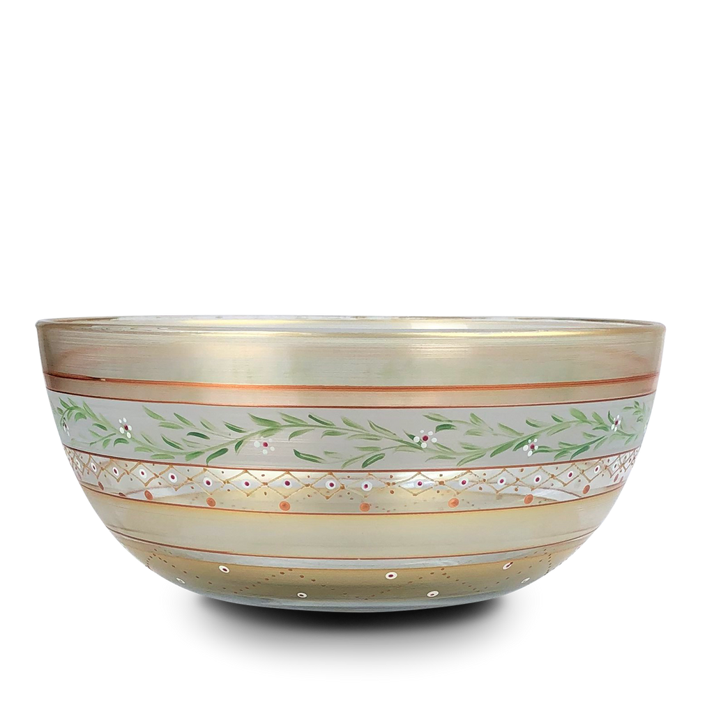 Moroccan Mosaic Gold 11" Bowl - Golden Hill Studio