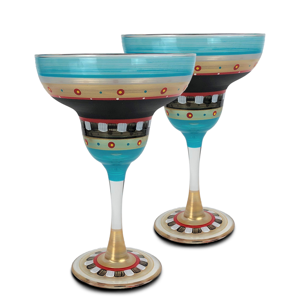 Moroccan Mosaic Chalk Margarita   S/2 - Golden Hill Studio