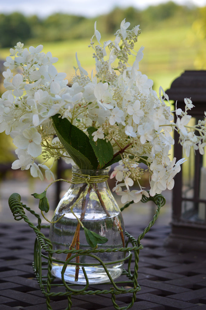 Cottage Jar in Wire Basket - Golden Hill Studio