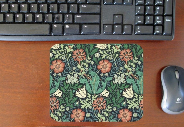 William Morris Pink Floral Hot Pads/Mouse Pads - Golden Hill Studio